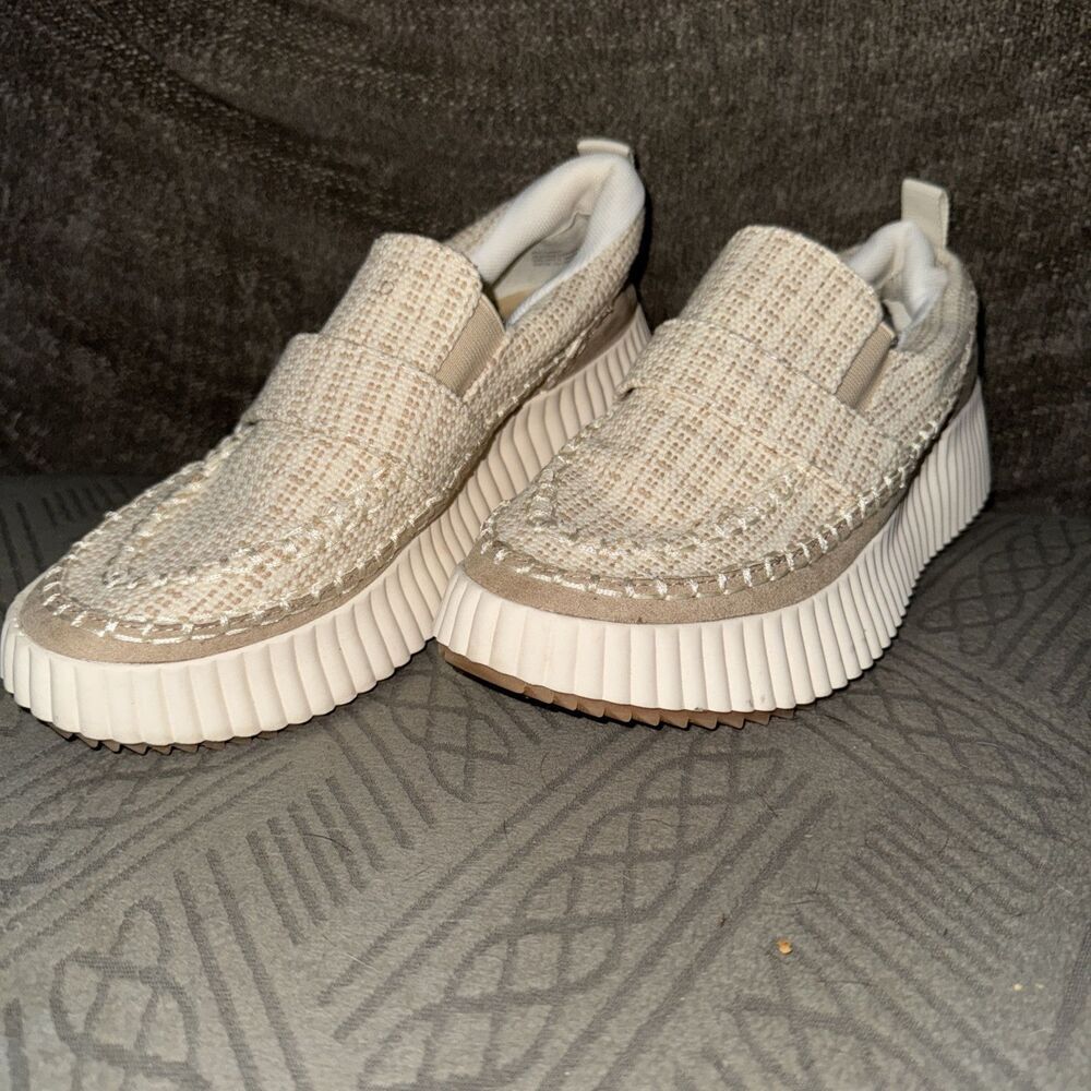 Dolce Vita Doya Neutral Tweed platform Slip On Sneaker ~ 8